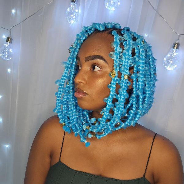 Bright Blue Jungle Braids