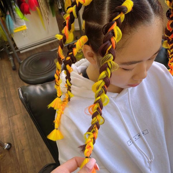 Brown to Yellow Jungle Braids