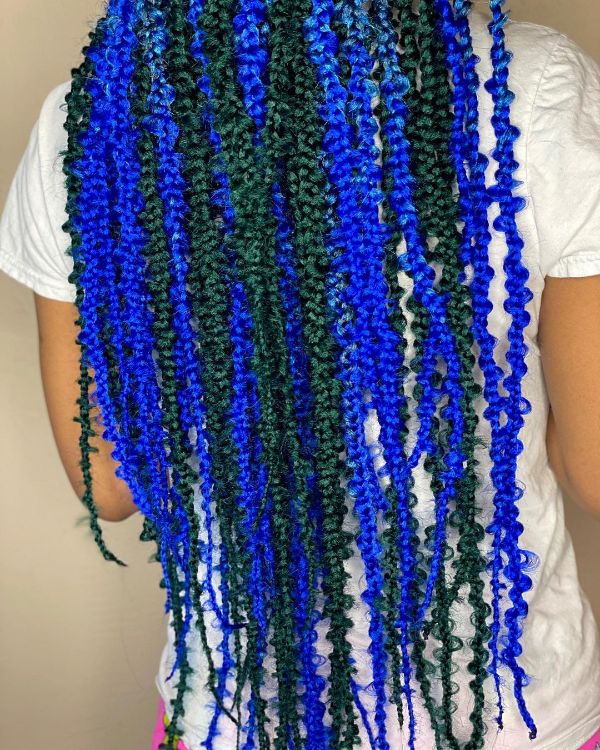 Denim and Indigo Blue Jungle Braids