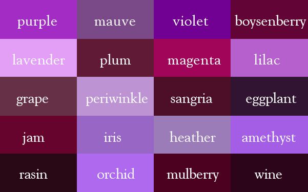 All Shades of Purple Nail Designs Chart