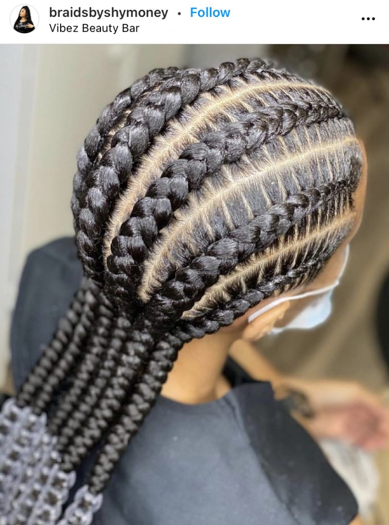 Jumbo Thick Stitch Braids with Beads on the Ends