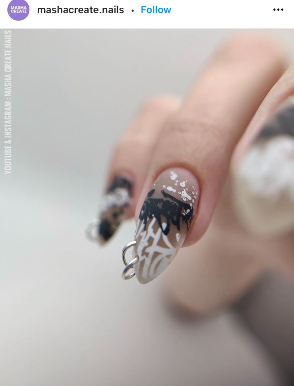 Pierced Nails with Graffiti Letters
