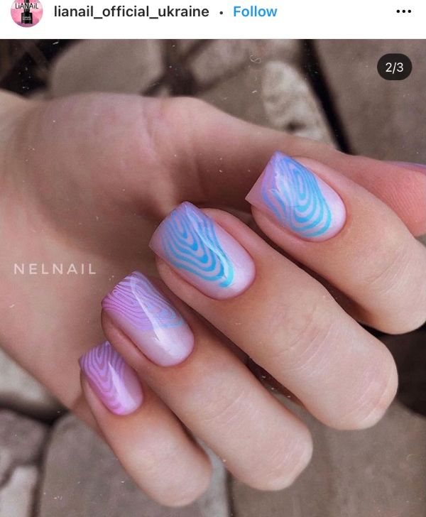 Blue and Violet Nails
