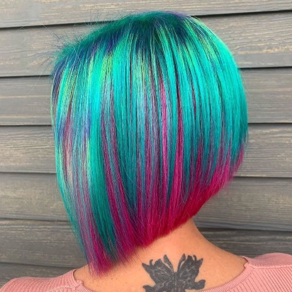 Blue-Green and Pink Bob