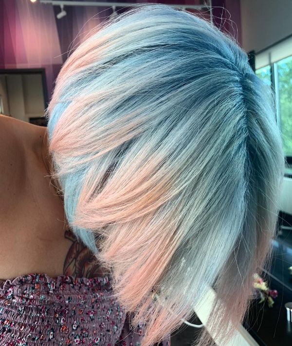 Pale Blue and Pink Hair