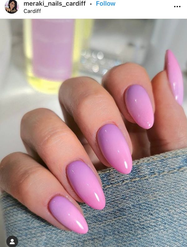 Purple Nail Art with Ombre