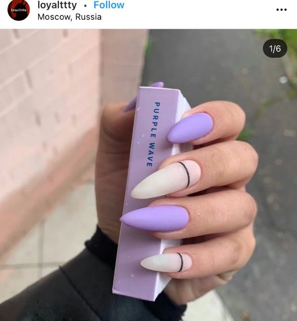 Lavender Nails Almond Matte