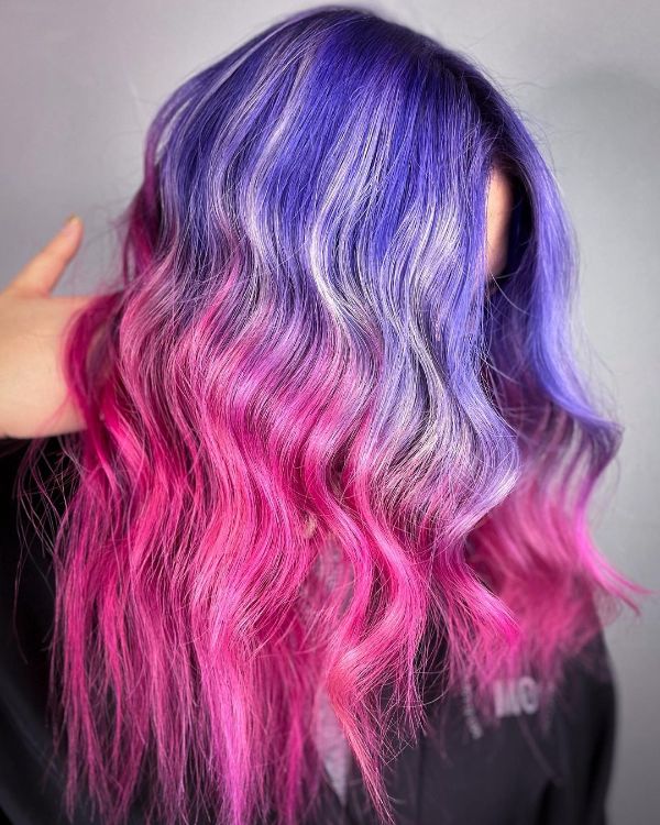 blue pink and purple ombre hair