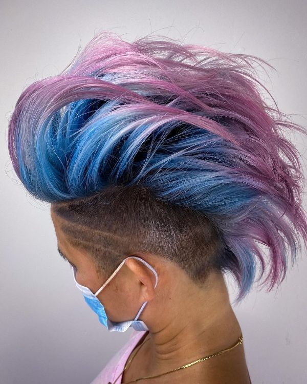 short blue and purple hair