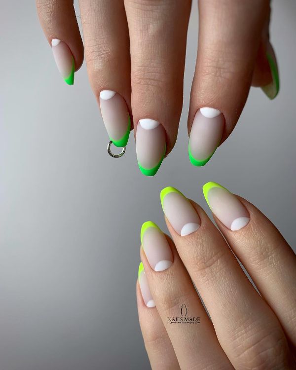 French Nails Design with Piercing