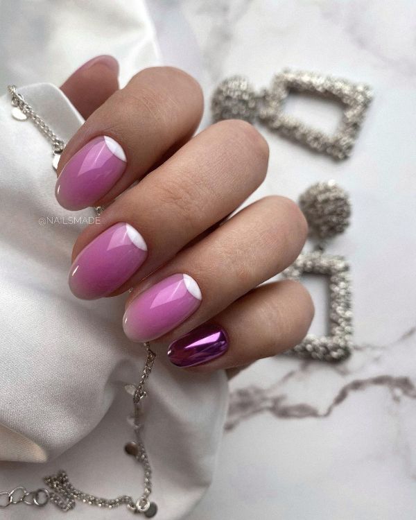 Pretty Violet Nail Design