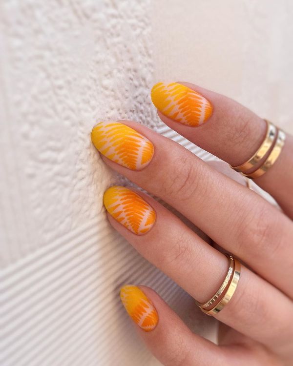 Bright Orange Nail Design
