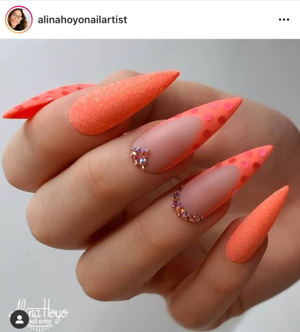 Neon Fire-Orange Nails