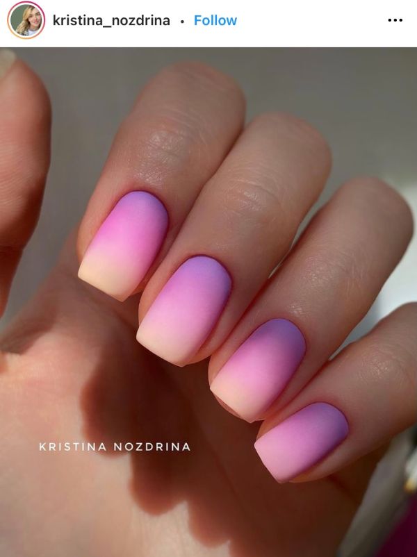 Lavender Nails Ombre with Ombre Effect