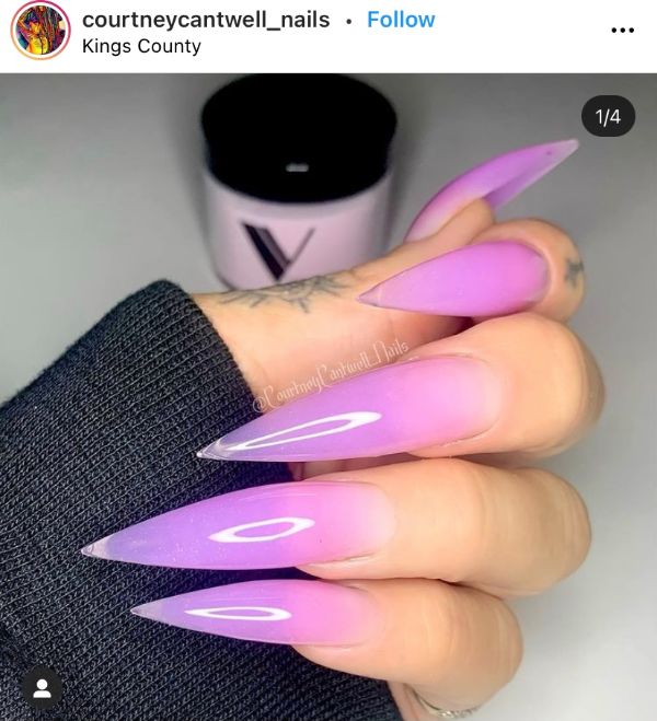 Long Purple Stilettos Design