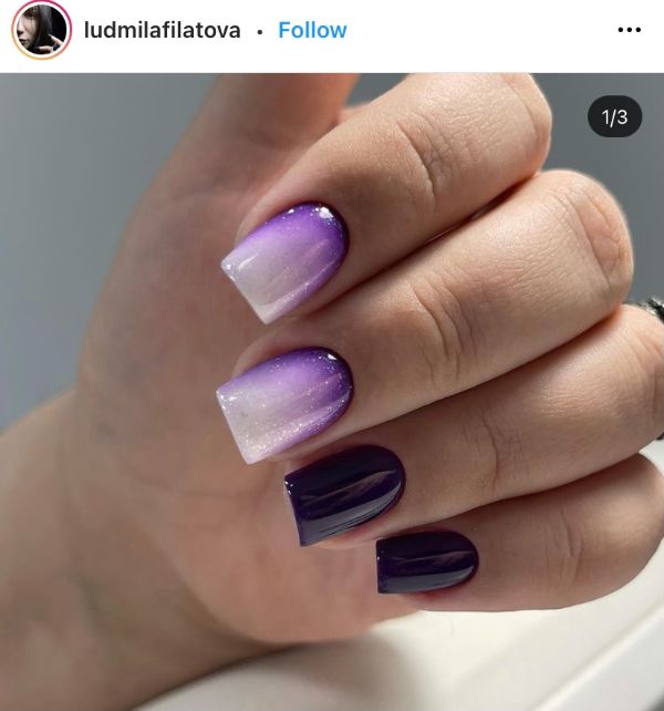 light and dark violet purple nails