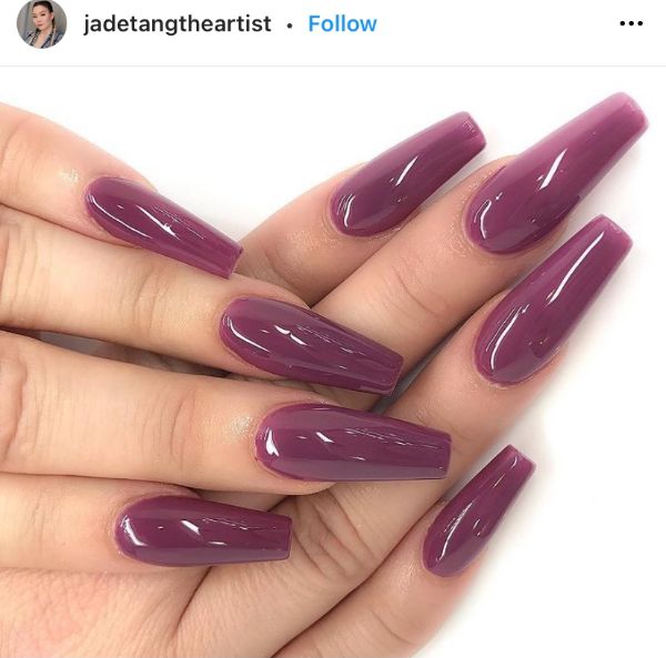Dark Dirty Violet Nails Design