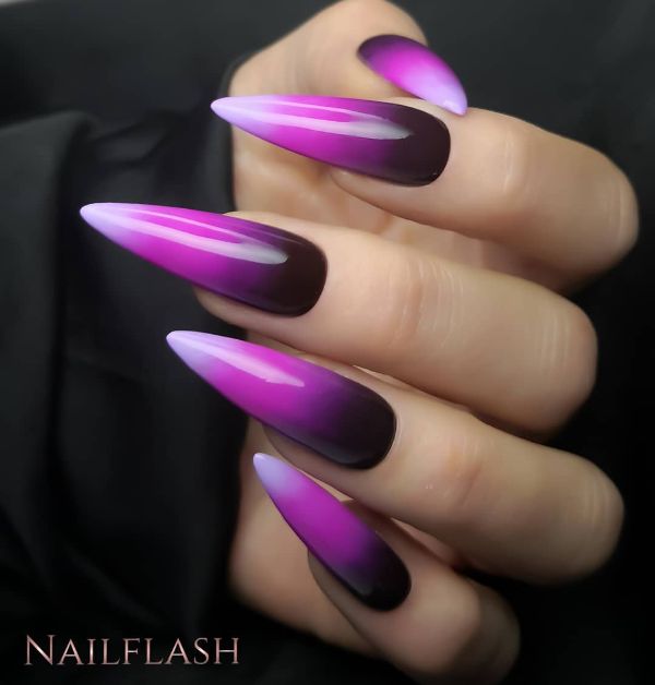 Stilettos Purple Ombre Nails