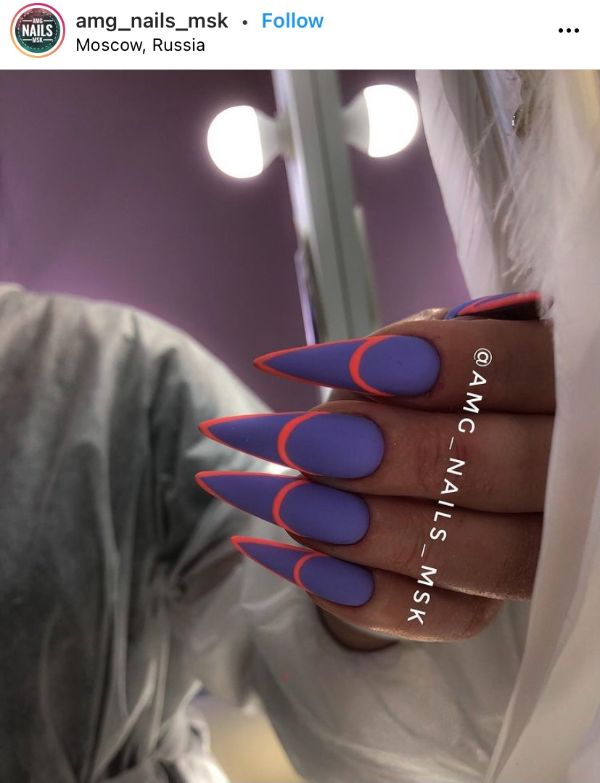 Matte Periwinkle Purple Nails