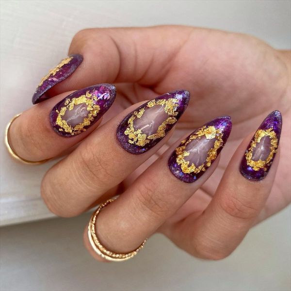 Violet Geode Nail art