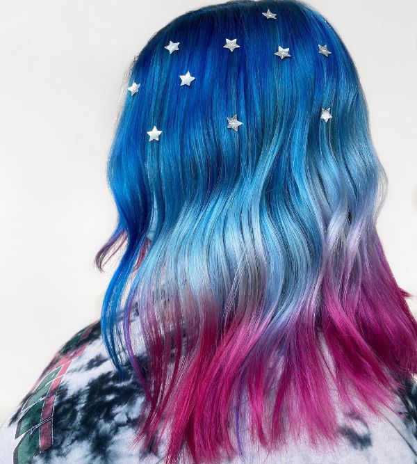 Colorful 4th of July Hair in Patriotic Shades