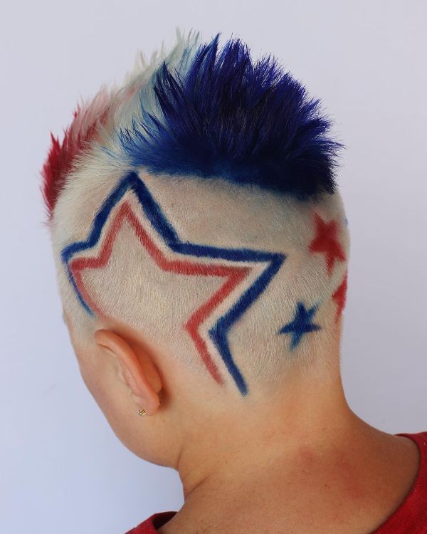 4th of July Hair with Star Undercut