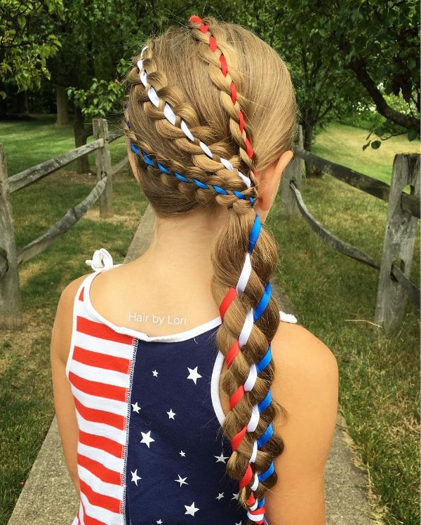 4th of July Hairstyle for Girls