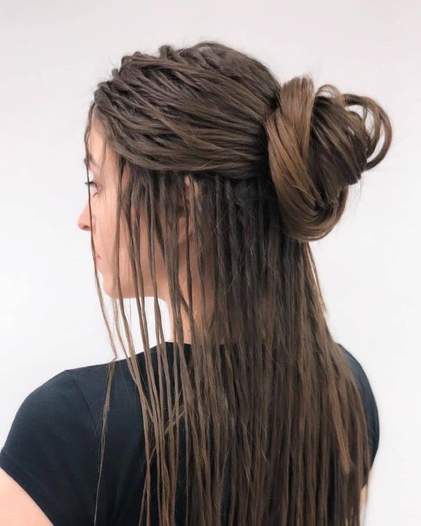 Eco Dreads Half Updo Hairstyle