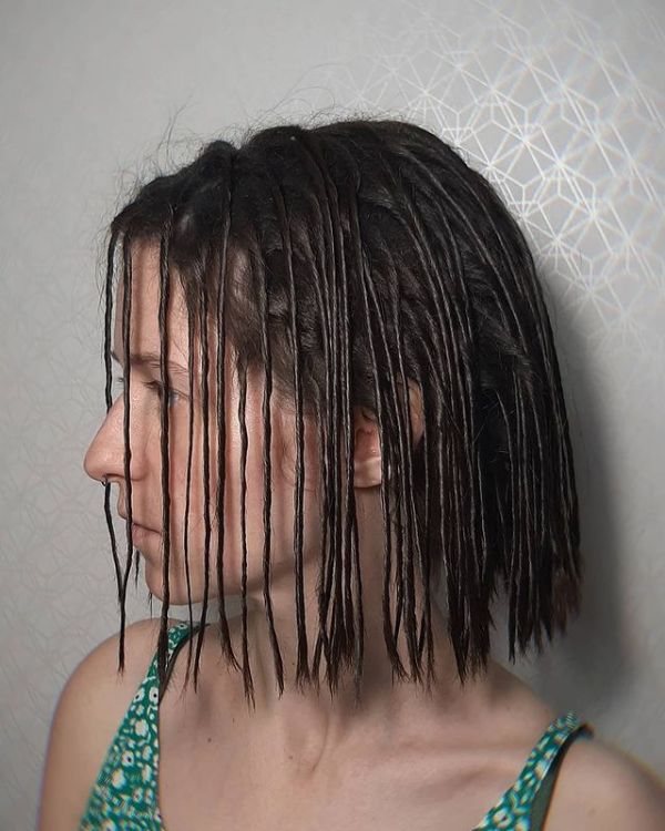 Short Bob Brunette Eco Dreads