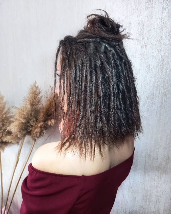 Eco Dreads Half Updo Top Knot