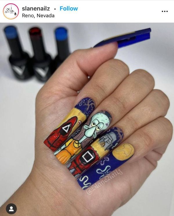 squid game nails long