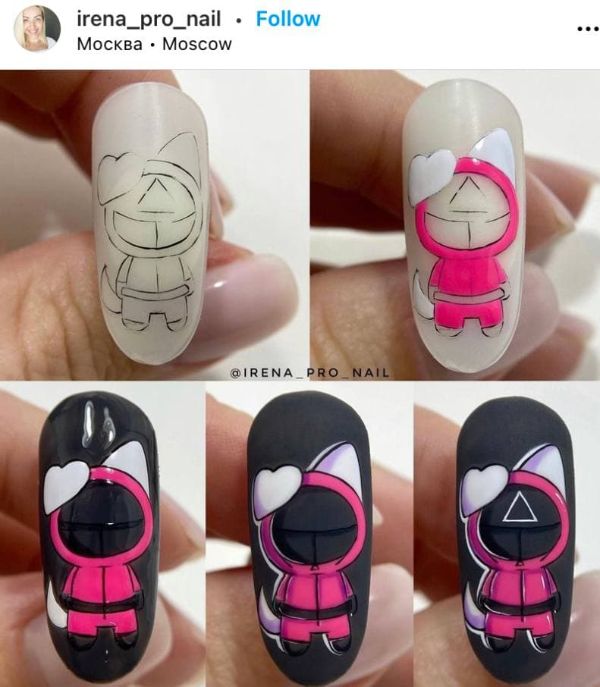 squid game nails DIY