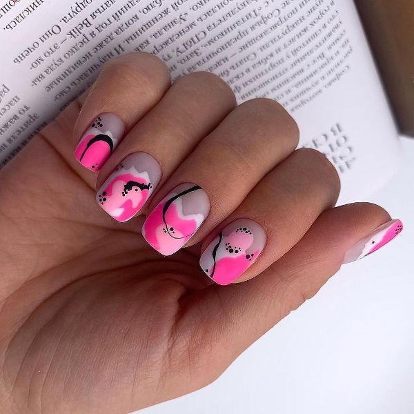 abstract pink nails
