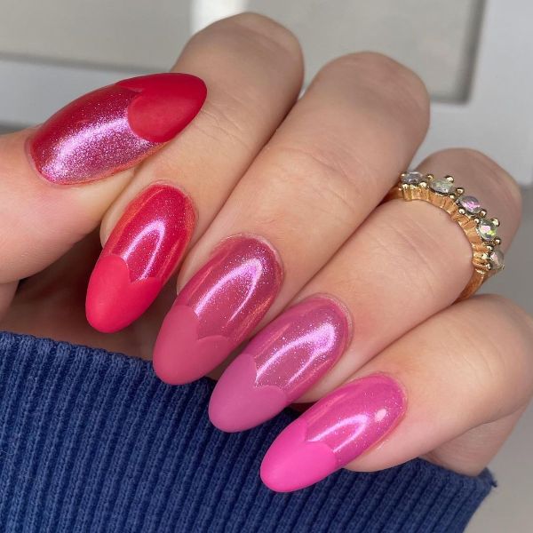 pink nails oval shape