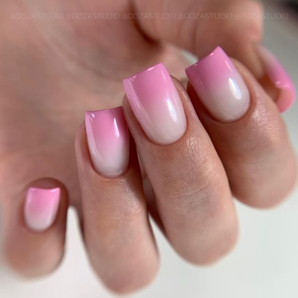 pale pink ombre nails