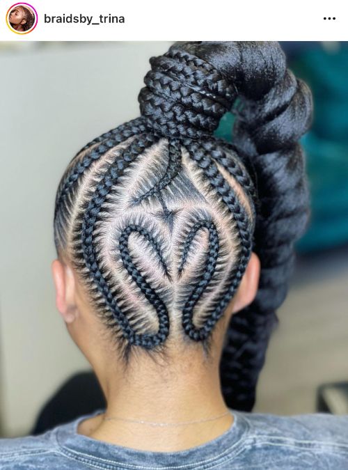 braided heart at the nape