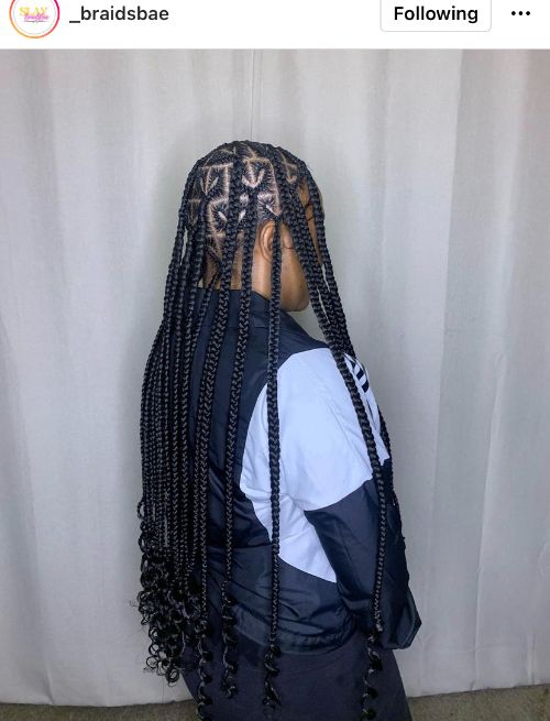 box braids with heart