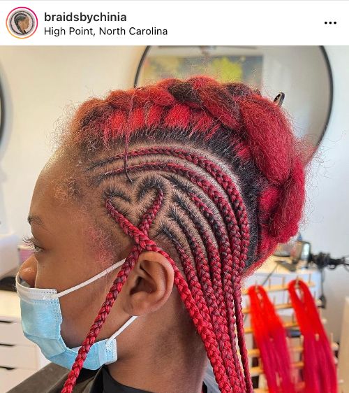 mohawk womens with braided heart