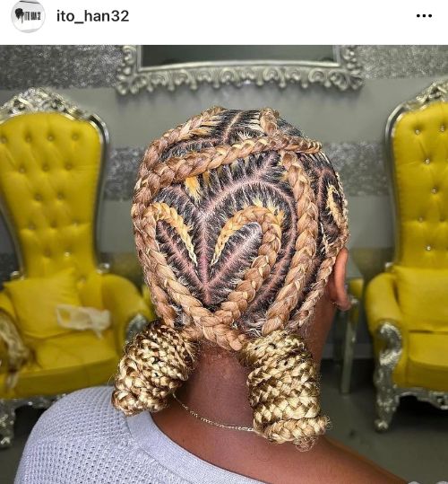 blonde heart braids cornrows