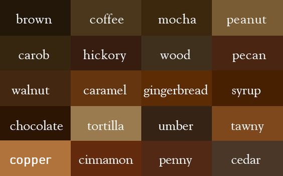 all possible brown nails colors