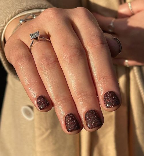 brown designs for very short nails