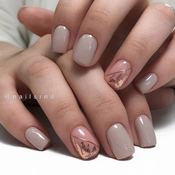 beige gray nails