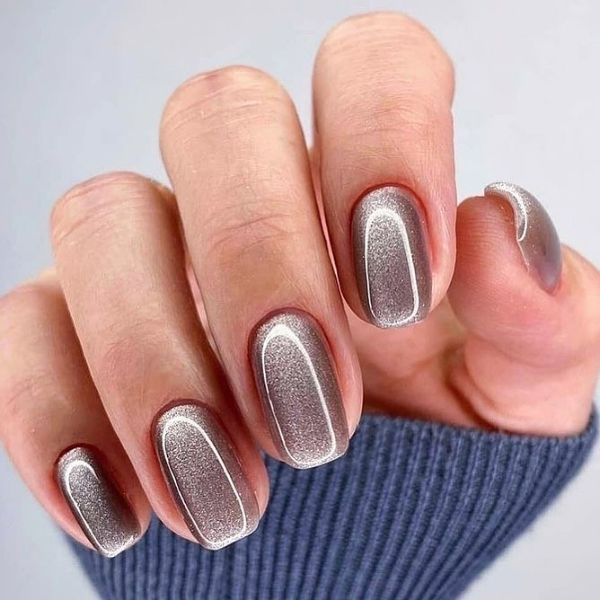 simple short gray nails with shimmer CFcFGNWJc-9