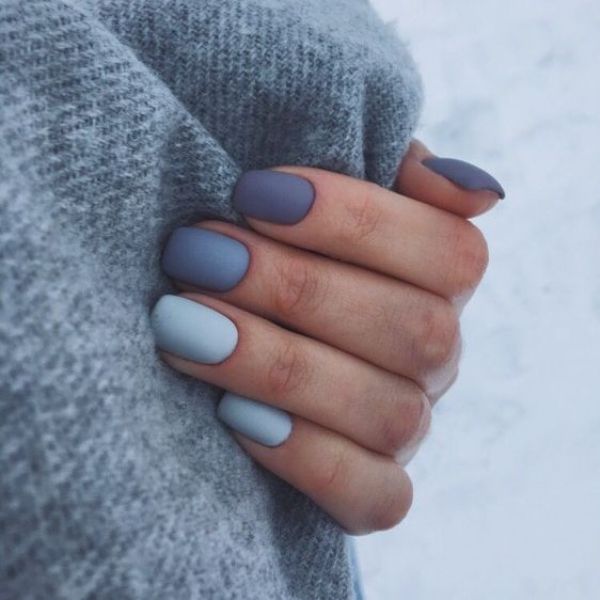 matte gray nails