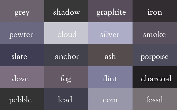 gray nail designs color names