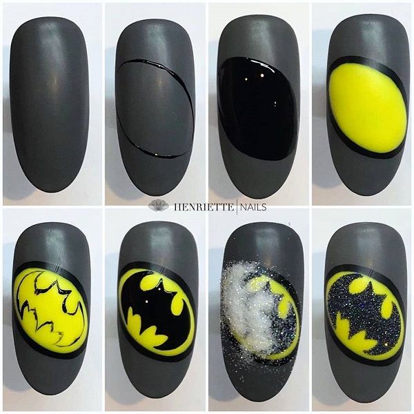 gray Batman nails