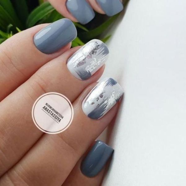 abstract gray nail design art idea