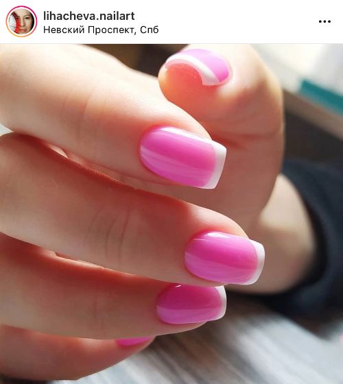 velvet pink French nails