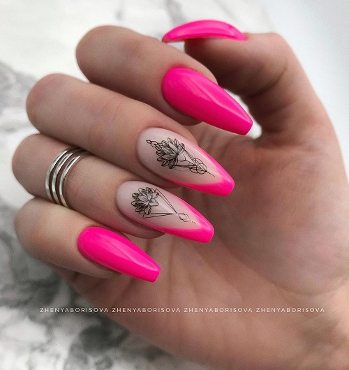 Barbie-pink French nails tips