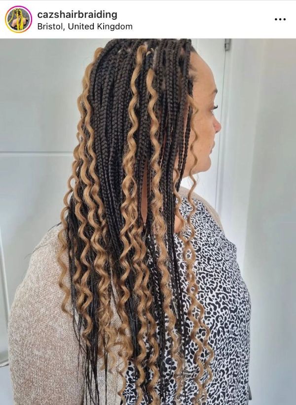 bohemian braids with blonde curls